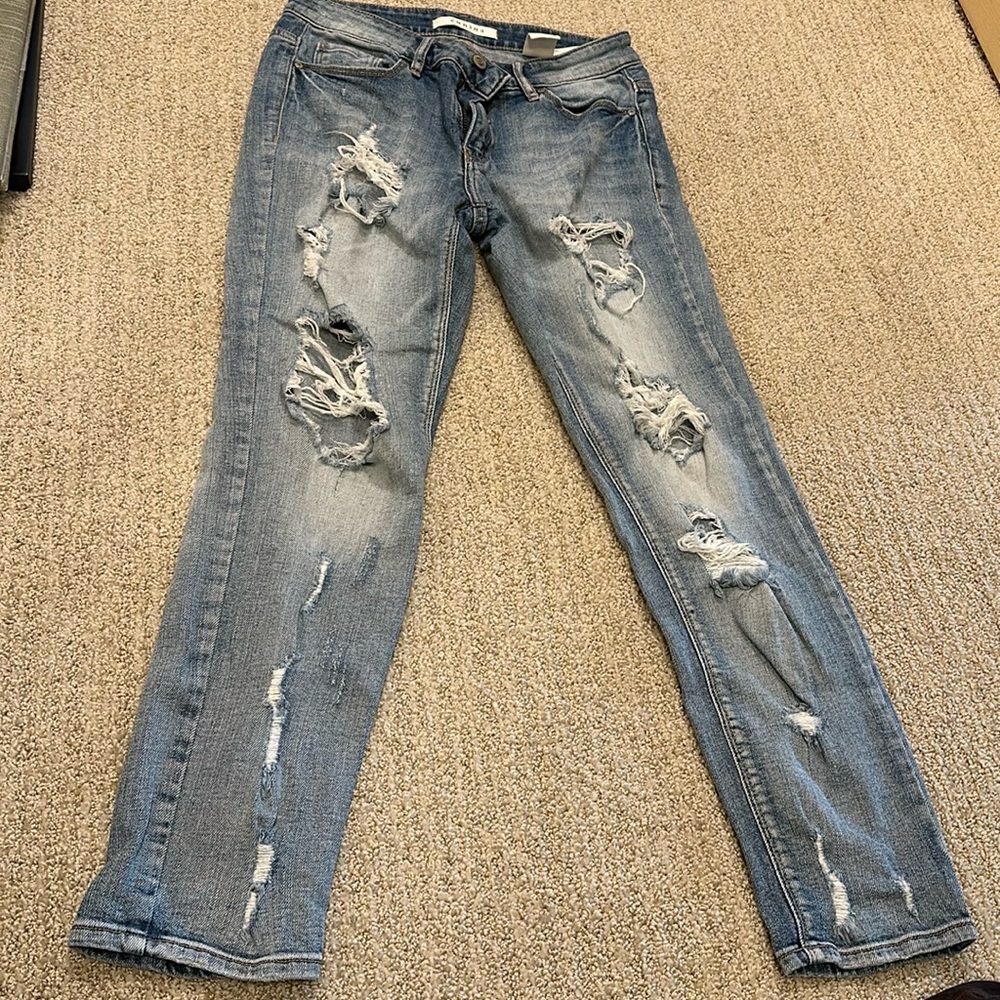 Copped jeans